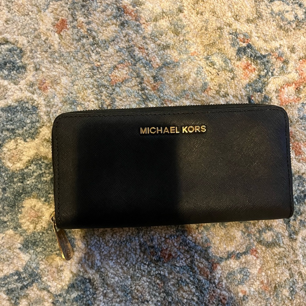 Michael Kors Black Zip-Around Wallet
